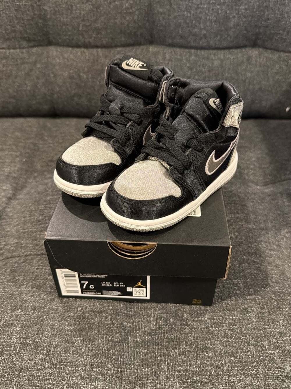 7c - Nike Air Jordan 1 Retro High OG 'Satin Shadow' Toddler Shoes FD5305-010